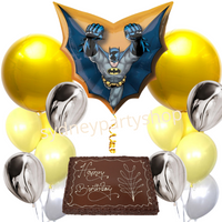 Batman themed balloons and cake bundle