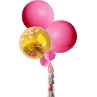 Pink and Gold jumbo tassel balloon bouquet