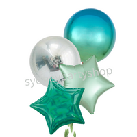 Light blue orbz balloon bouquet