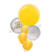 Yellow Birthday party balloon bouquet