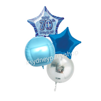 Glitzy birthday balloon bouquet