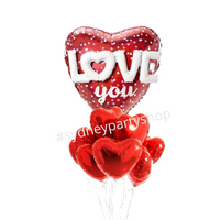 Love You Holographic foil balloon bouquet