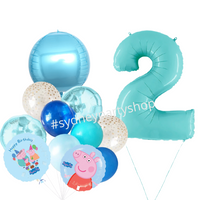 Peppa pig balloon bouquet with number bundle