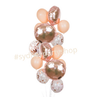 Nude and metallic balloon bouquet