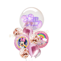 Personalized Minnie Mouse Jumbo balloon bouquet