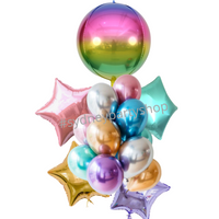 All metallic Rainbow balloon bouquet