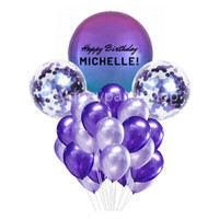 Personalized Purple-themed balloon bouquet