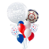 Jumbo Nautical Birthday balloon bouquet