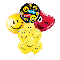 Emojis birthday balloon bouquet