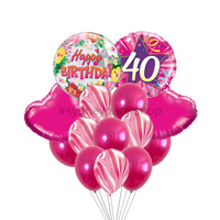 All Fuchsia birthday balloon bouquet 