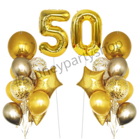 Gold-themed party balloon package