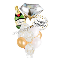 Engagement and wine balloon bouquet