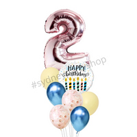 Neutral  birthday balloon bouquet  with number