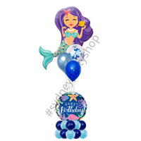 Mermaid themed birthday marquee balloon