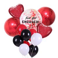 Personalized red metallic balloon bouquet