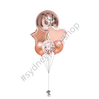 Rose Gold Sparkling balloon bouquet