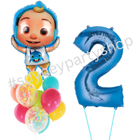 Licensed Cocomelon Birthday balloon bouquet with number