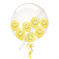 Happy Faces Clear Jumbo Balloon 