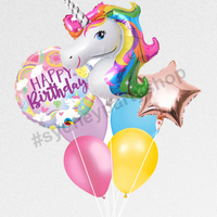 Fun Unicorn birthday balloon bouquet