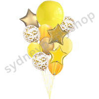 All Yellow Sparkling Jumbo balloon bouquet