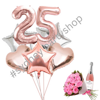 Rose Gold Anniversary/Birthday Balloon Package 