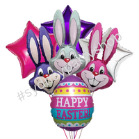 Happy Easter Cute Bunnies Balloon Bouquet 