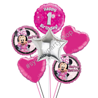 Licensed Minnie Mouse Birthday Balloon Bouquet 