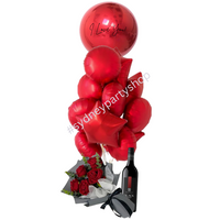 Personalized All Red Balloon Bouquet Package 