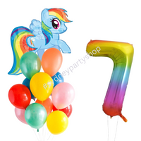 Licensed Little Pony Balloon Bouquet with Number 