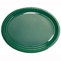 Plate Oval Heavy Duty Green Pack of 25