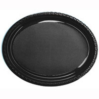 Plate Oval Heavy Duty Black Pack of 25