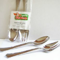 SALAD SERVER SILVER LOOK 2  PCS