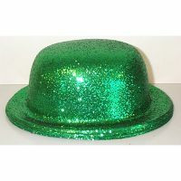 Glitter Hat - Green Bowler (L27cm x W22.5cm x H9cm)