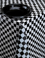 TABLECOVER RECTANGLE BLACK & WHITE CHECK