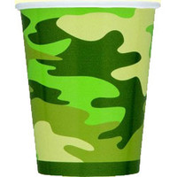 Cups Camo 270ml paper cups with camouflage print - Pack of 8