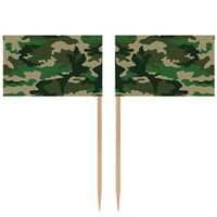 Picks Camo Flag (6cm High) - Pack of 50