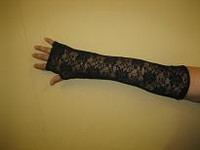 DRESS GLOVE BLACK LACE FINGERLESS