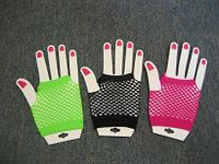 COLOURED FISHNET FINGERLESS GLOVES