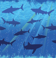 Shark Splash Plastic 54x108 Tablecover