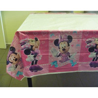 Minnie Mouse Bow-tique Tablecover, Plastic, Measures 1.8 Metres Long x 1.3 Metres Wide.