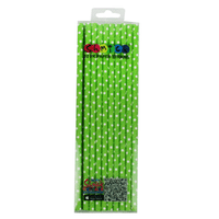 Paper Straws Green Dot Pack 20