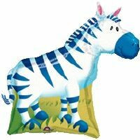 Super Shape Jungle Zebra (Flat) Foil Balloon