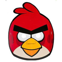 Masks Angry Birds, Cardboard (Approx 18cm Wide) - Pack of 8