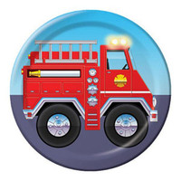 Firefighter Luncheon Plates, (18cm) Paper - Pack of 8