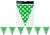 DOTS LIME GREEN FLAG BANNER 3.6m (12')