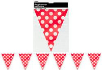 DOTS RED FLAG BANNER 3.6m (12')