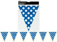 DOTS ROYAL BLUE FLAG BANNER 3.6m (12')