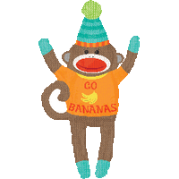 Sock Monkey Go Bananas Shape 42"