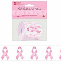 Pink Ribbon Party Tape 3' x 50 ft