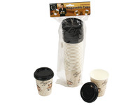 Disposable Coffee Cups with Lids pk20